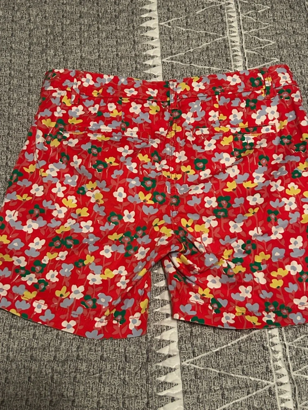 Talbots Red Floral Girlfriend Chino Bermuda Shorts - Picture 4 of 5